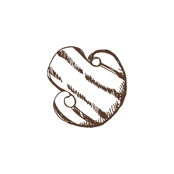 Comida Orgânica Desenho Vetorial Desenhado Mão Champignon Grelhado Doodle Ilustração — Vetor de Stock