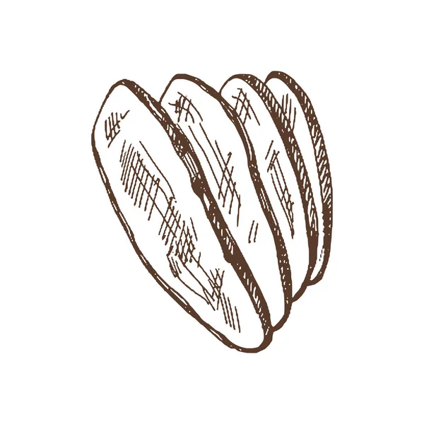 Органічна Їжа Рука Намальована Векторний Ескіз Смаженого Яловичого Стейка Шматка — стоковий вектор