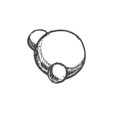 Vektör el çizimi okul illüstrasyonu. Detaylı retro tarzı su molekülü, H2O çizimi. Klasik eskiz öğesi. Okula geri dön. Bilim..