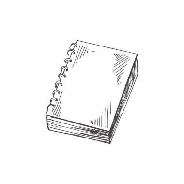 Vektör el yapımı okul ve ofis malzemeleri. Detaylı retro tarzı not defteri çizimi. Klasik eskiz öğesi. Okula geri dön. Okul temel illüstrasyon.