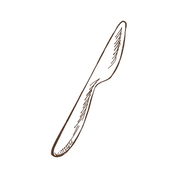 Ручной Рисунок Векторного Ножа Винтажная Иллюстрация Каракулей Гравированная Иммаж — стоковый вектор