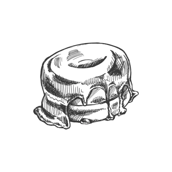 Ένα Ζωγραφισμένο Στο Χέρι Σκίτσο Ντόνατ Κλασική Απεικόνιση Γλυκά Ζαχαροπλαστικής — Διανυσματικό Αρχείο