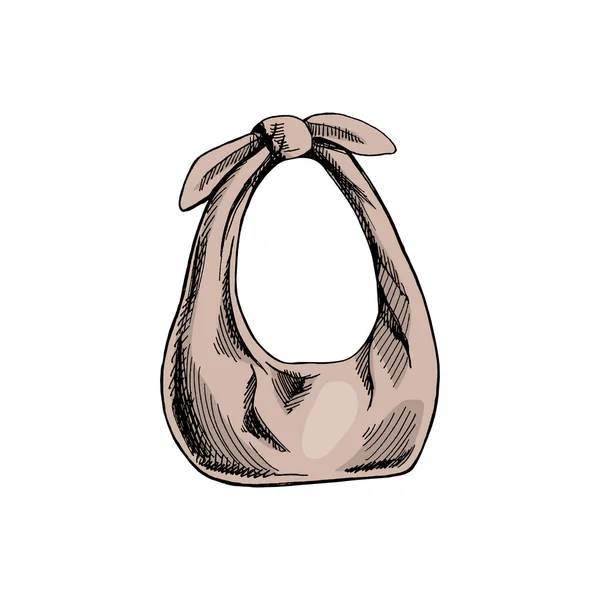 Bozzetto Eco Bag Disegnato Mano Concetto Ecologico Protezione Della Natura — Vettoriale Stock