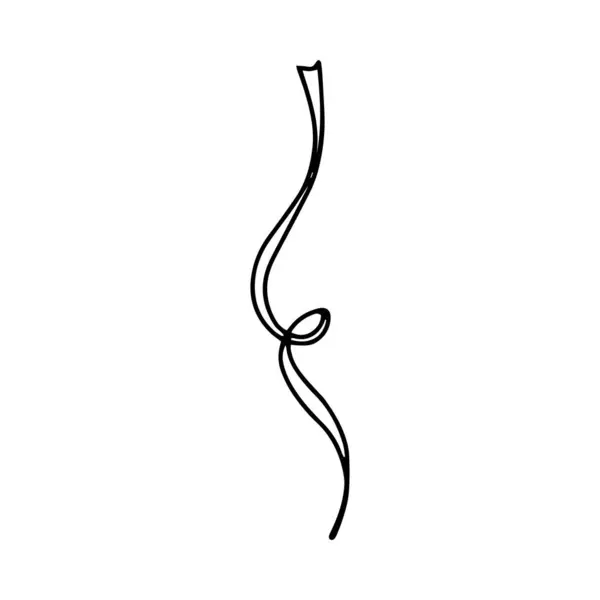 Wavy Festive Ribbon Doodle Style White Background Festive Concept Hand — Stock vektor