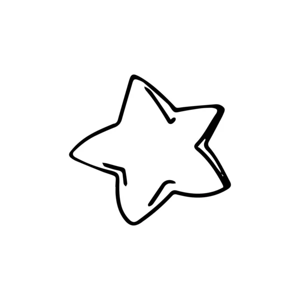 Star Doodle Style White Background Festive Concept Hand Drawn Vector — Wektor stockowy