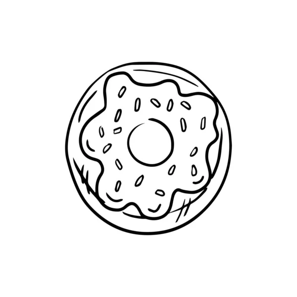 Ручной Рисунок Пончика Кондитерские Конфеты Десерт Элемент Оформления Этикеток Упаковки — стоковый вектор