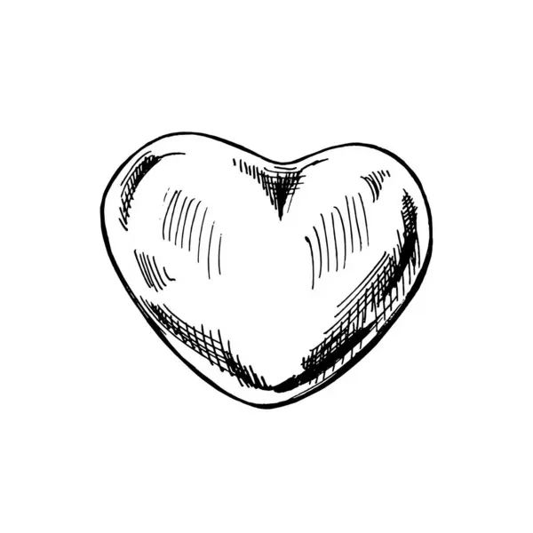 Elemento Estilo Vintage Dibujado Mano Doodle Lindo Corazón Pluma Tinta — Archivo Imágenes Vectoriales