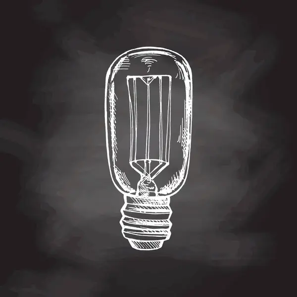 Esboço Desenhado Mão Lâmpada Elétrica Fundo Quadro Ícone Doodle Ilustração — Vetor de Stock
