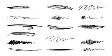 Aksan için elle çizilmiş vektör fırçası altı çizili element, pastel boya dokusu vurgusu elementi. Fırça fırçası renginin altı çizili. Tebeşir kalem vuruşu. Renkli çocuk tebeşir vektör çizimi