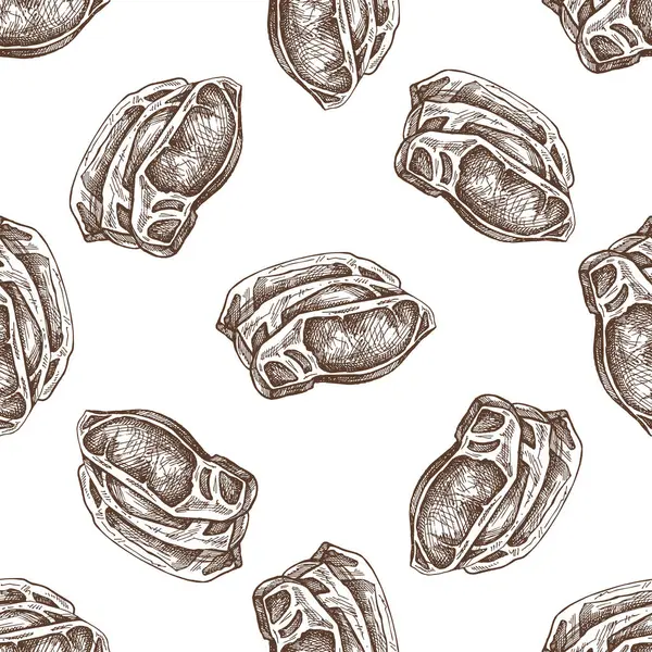 Biftek, sığır filetosu ve et parçasının elle çizilmiş, pürüzsüz şekli. Doodle klasik çizim çizimi. Kafelerin ve etiketlerin menüsü için dekorasyonlar. Kabartmalı resim.