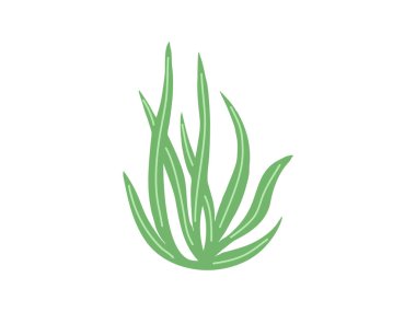 El yapımı su altı deniz otu, laminarya spirulina yosun simgesi düz stil. Su elementi Okyanus vektör çizimi. Deniz koleksiyonu.