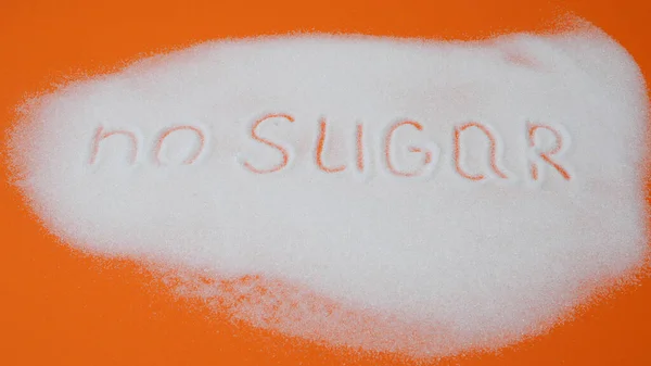 Palavra Sem Letras Mão Açúcar Cartaz Açúcar Branco Refinado Dieta — Fotografia de Stock