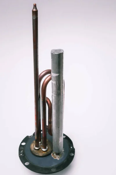 Koperen Buisvormige Verwarmingselement Voor Elektrische Boiler Elektrische Boiler Nieuwe Magnesiumanode — Stockfoto