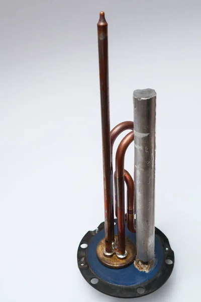 Koperen Buisvormige Verwarmingselement Voor Elektrische Boiler Elektrische Boiler Nieuwe Magnesiumanode — Stockfoto