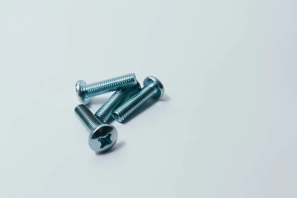 Steel Screw Screws White Background — Stok fotoğraf
