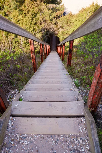 Escaleras Que Suben Hacia Faro Lyngvig Fyr Holmsland Faro Hvide — Foto de Stock
