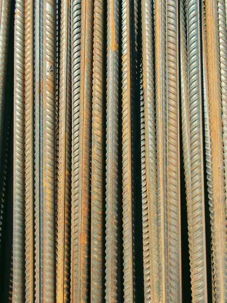 Stahl Rebar Hintergrund Mit Construction Copyspace Bündelbewehrung Stahlbewehrung Industrieller Hintergrund — Stockfoto