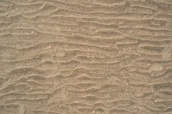 Zandpatroon Textuur Zandgolven Het Strand Golven Zandduinen — Stockfoto