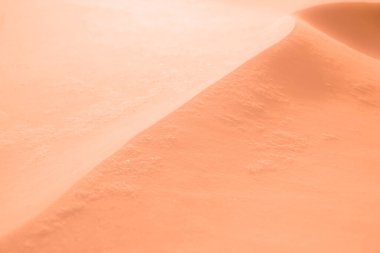 Şeftali tüyü arkaplan. Kum tepesi. Moda rengi 2024 içinde soyut bulanık arkaplan.