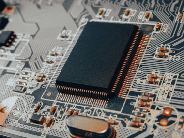 Entegre iletişim işlemcisi. Dijital Mikroişlemci. Bilgisayar kontrolörü. Devre Kurulu kapanıyor. Teknoloji işlemcisi yarı iletken donanım