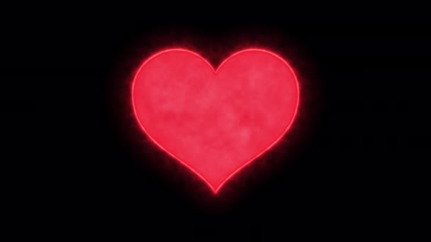 Glühendes Herz Auf Transparentem Hintergrund Valentinstag Intro — Stockvideo