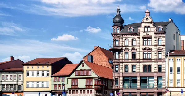 Eisenach Piękne Fasady Przy Bramie Mikołaja Słoneczny Dzień Lecie — Zdjęcie stockowe