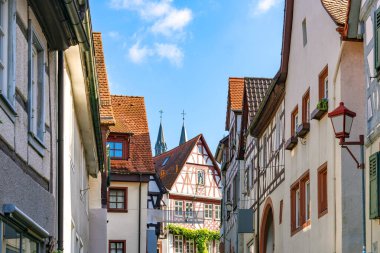 Bergstrasse, Almanya 'da Heppenheim' ın geleneksel cepheleri