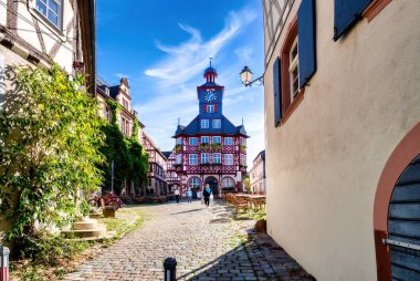 The historic old town of Heppenheim with market square and town hall, Bergstrasse, Germany clipart