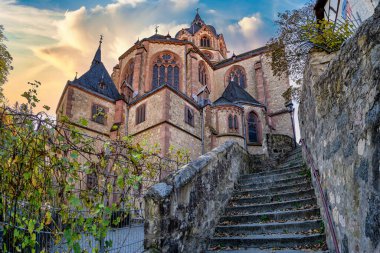 Rear view of the Catholic Church of St. Peter in Heppenheim, Bergstrasse, Germany clipart