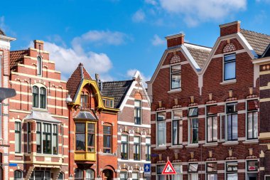 Traditional houses in the city centre of Groningen, Netherlands clipart