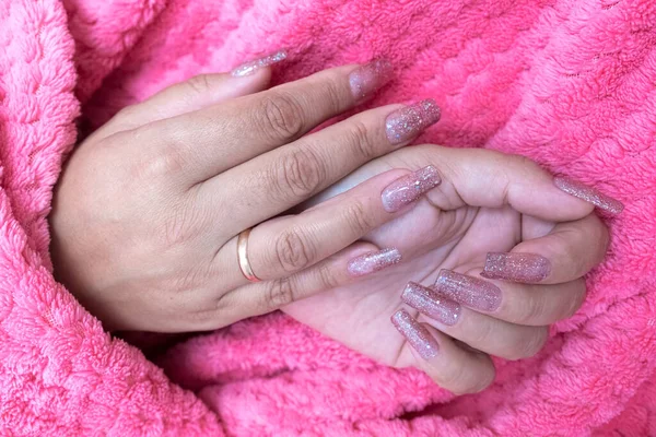 stylish women\'s manicure , beautiful women\'s hands