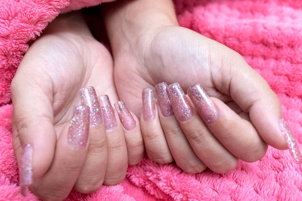 Manicure Mulher Elegante Mãos Mulher Bonitas — Fotografia de Stock
