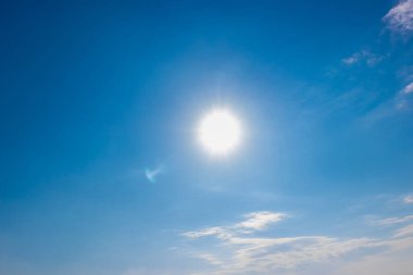 blue sky with beautiful white fluffy clouds