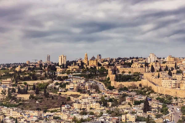 Panoramatický Výhled Jeruzalém Staré Mladé Město — Stock fotografie