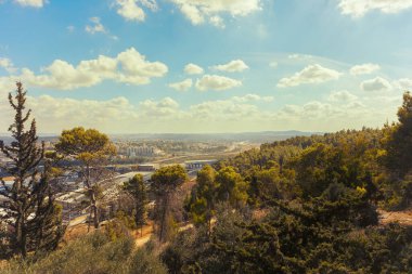 Judean Dağları 'ndan şehrin güzel manzarası, İsrail' in güzel manzarası