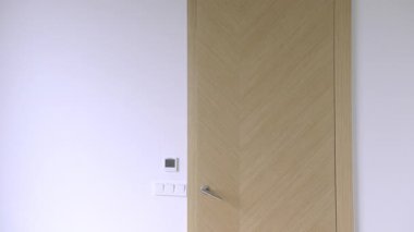 Gülümseyen bir kadın, boş bir odaya adımını atar. Heyecanlı bakışları mekanı kaplar. 4K yaşam tarzı klibi.