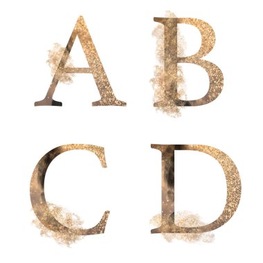 A-D harfleri, beyaz arkaplanda izole edilmiş resimler, düğün monogramı, tebrik kartları, logo