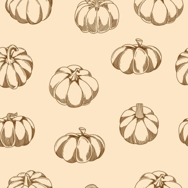 Vektör el çizilmiş kabakların kusursuz deseni