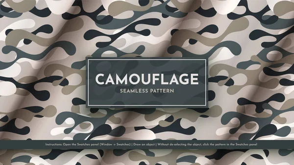 Set Seamless Camouflage Patterns War Illustration Traditional Military Texture Army — Stock Vector