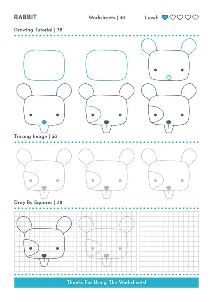 How Draw Doodle Animal Mouse Cartoon Character Step Step Drawing Vector Graphics