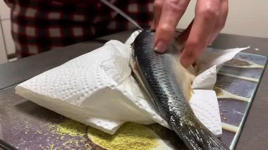 Tuzlu ringa balığı. Derinin derinliklerinden arınmak. Yüksek kalite 4k görüntü