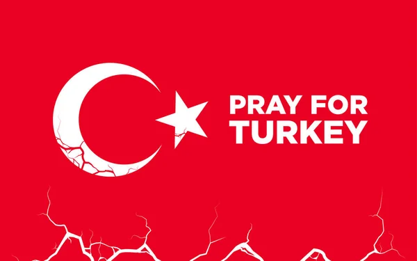 Banner Support Show Solidarity Turkish People Earthquake Pray Turkey — Wektor stockowy
