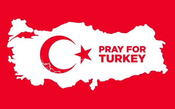Banner Support Show Solidarity Turkish People Earthquake Pray Turkey — Vector de stock
