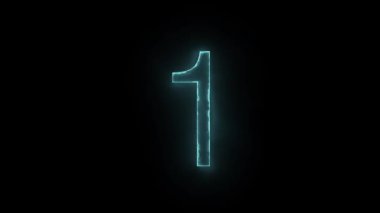 Bir numaralı animasyon neon renklerle donatıldı. Geri sayım için grafik ögesi. 