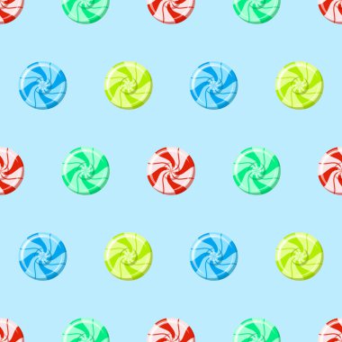 Kusursuz renkli çizgili sert şeker deseni. Yaratıcı asgari Noel sanatı. Kumaş, ambalaj kağıdı, tekstil, baskı, duvar kağıdı için arka plan. Tatil, şeker ya da çocuk konsepti. Vektör illüstrasyonu