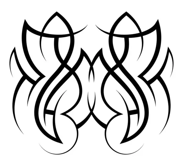 Neo soyut kabile dövmesi. Dikey siyah omuz dövmesi. Siber sistisizm stili elle çizilmiş süs. Kelt gotik vücut süslemeleri. Beyaz arka planda Maori etnik unsuru izole edildi. Çizim tasarımı