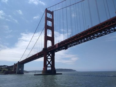 golde gate bridge sea view underneath the structure clipart