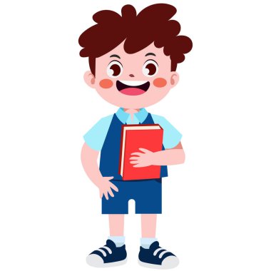 Mutlu şirin çocuklar okula geri dönüyor.