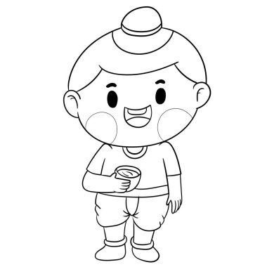 Songkran gününde su tabancasıyla oynayan şirin çocuklar. El yapımı tarzlar. 