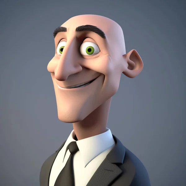 Illustration of a businessman face smiley and happy face 3d cartoon with high quality full hd.